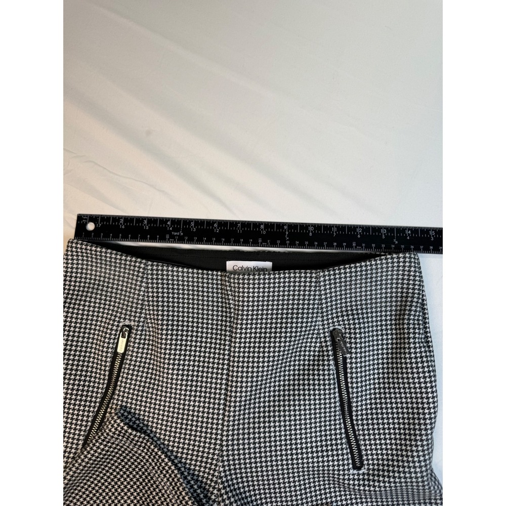 Calvin Klein Houndstooth Pull On Dress Pants Womens 6 Black White S19P429R - Picture 4 of 11